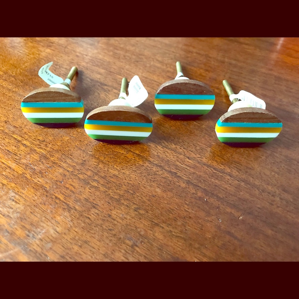 Drawer or Cabinet door pulls / Wood & Stripe Inlay